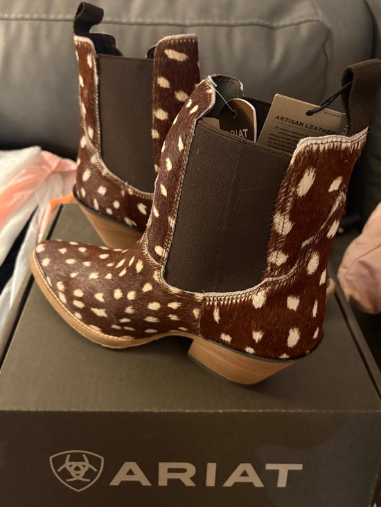 Ariat Shoes - Ariat Red & White Spotted Hair-On Deer Print Boot